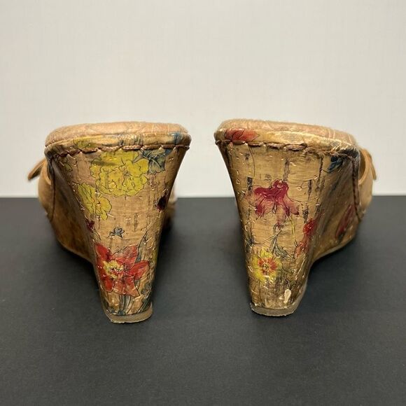 Womens BOC Born Concept Floral Cork Wedge Buckle Strap Sandals / Size 10 - Picture 4 of 8